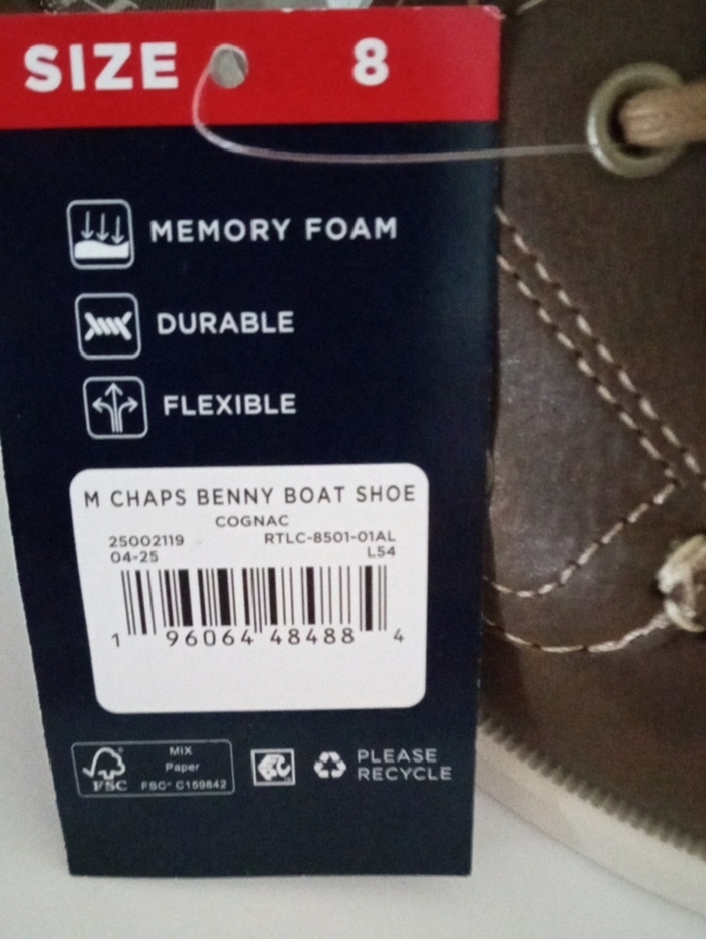 NWT Chaps Men’s Durable and Flexible Lace Shoes with Memory Foam Size 8 - Picture 13 of 14